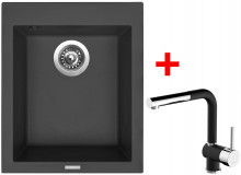 Sinks CUBE 410 Nanoblack+MIX 3 P Nanoblack 